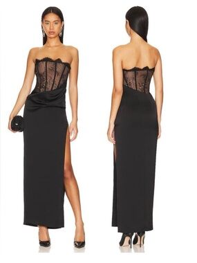 NBD Nalani Maxi Dress Lace Corset Strapless Formal Evening Gala Classy Prom Sz S